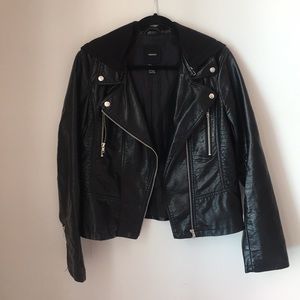 WORN IN FAUX LEATHER JACKET